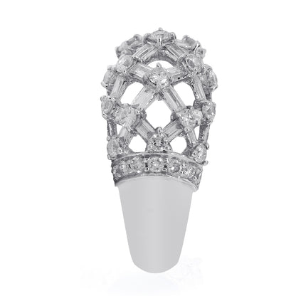 18k White Gold 3.04ctw Baguette Cut Diamond Ring