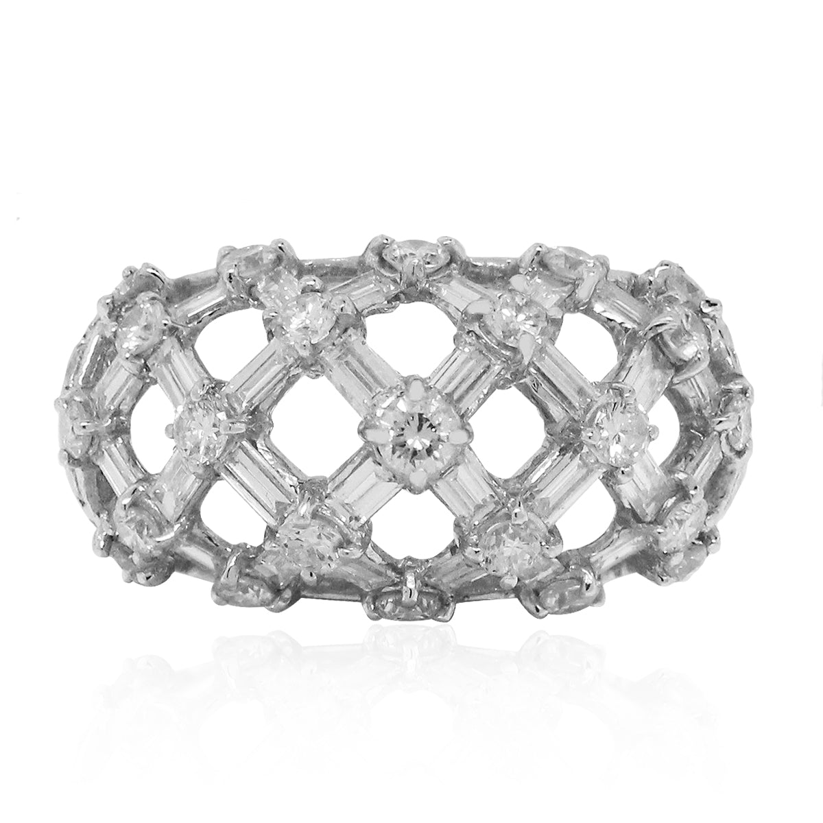 18k White Gold 3.04ctw Baguette Cut Diamond Ring