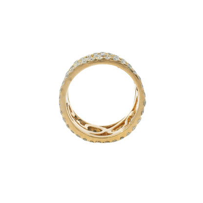 18K Rose Gold Natural 3.79 Carat Diamond Swirling Vines Ring