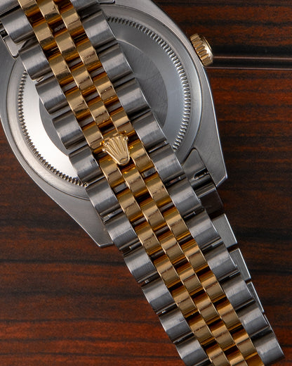 Rolex 116233 Datejust Two-Tone Champagne Diamond Dial Fluted Bezel 36mm Watch