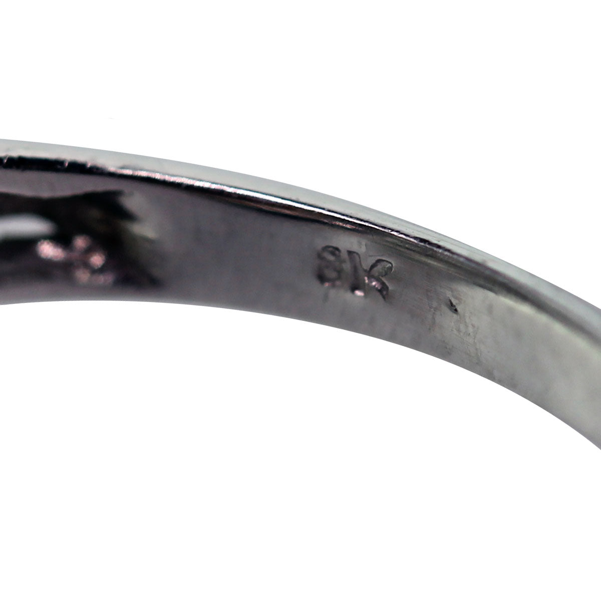 18K White Gold Vintage 3 Stone Diamond Cocktail Ring