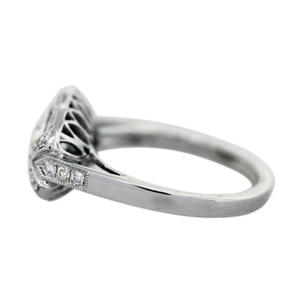 1.01 Carat Marquise Cut Diamond Platinum Ruby Engagement Ring