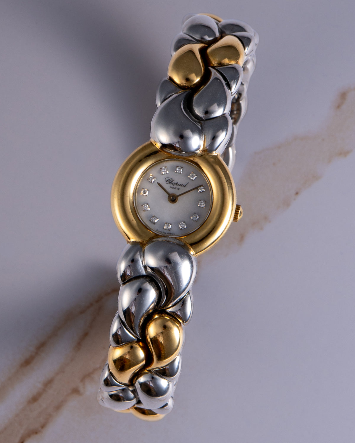 Chopard Casmir Diamond Dial 18k Gold & Steel Watch