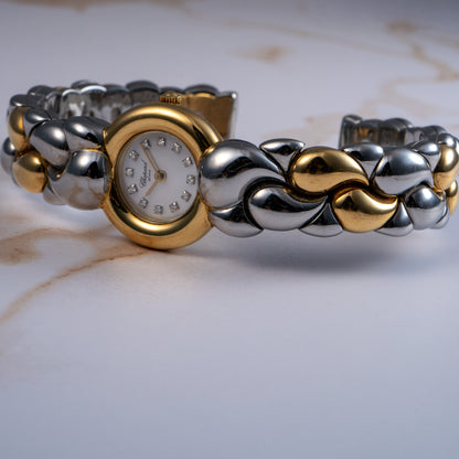 Chopard Casmir Diamond Dial 18k Gold & Steel Watch