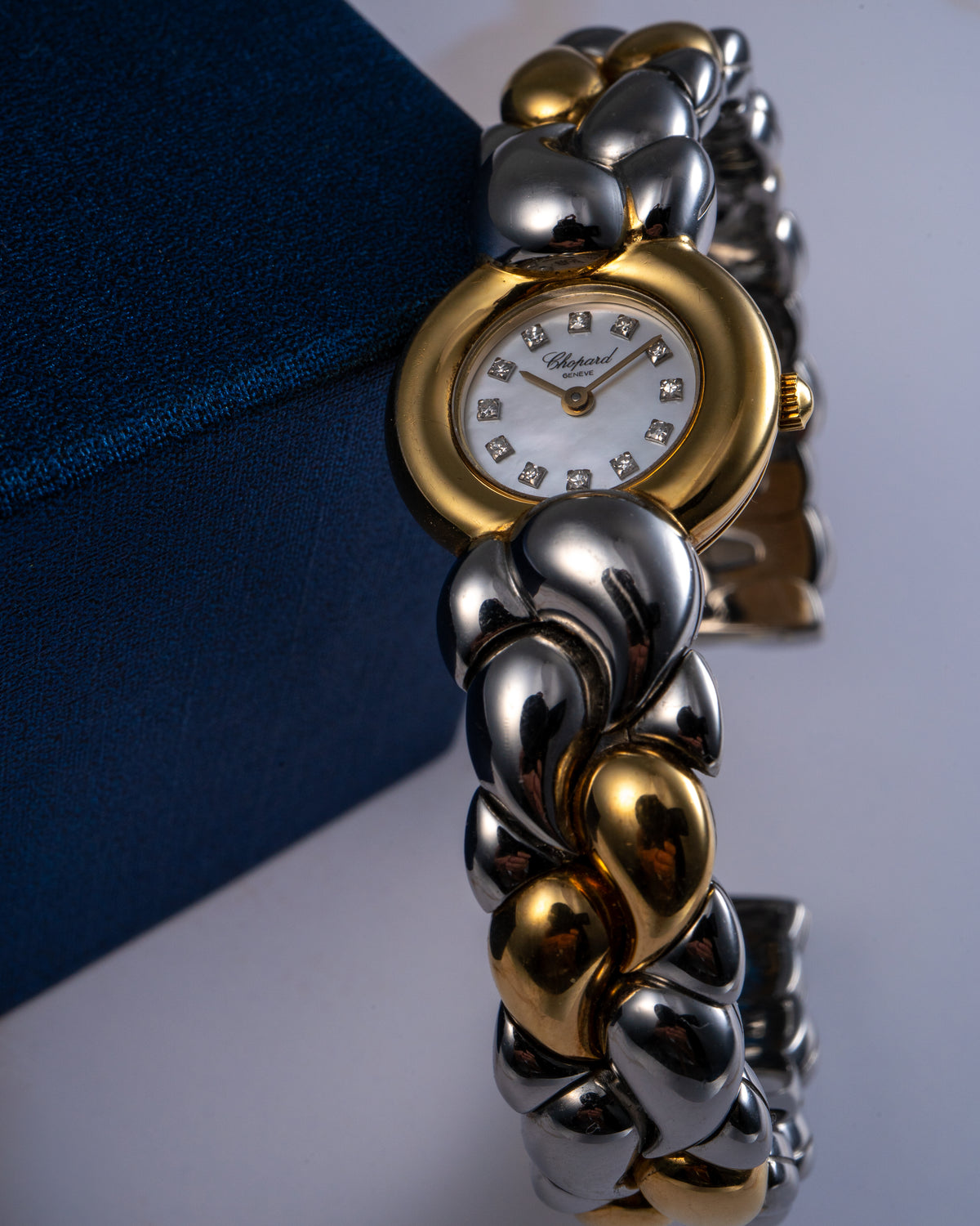 Chopard Casmir Diamond Dial 18k Gold & Steel Watch