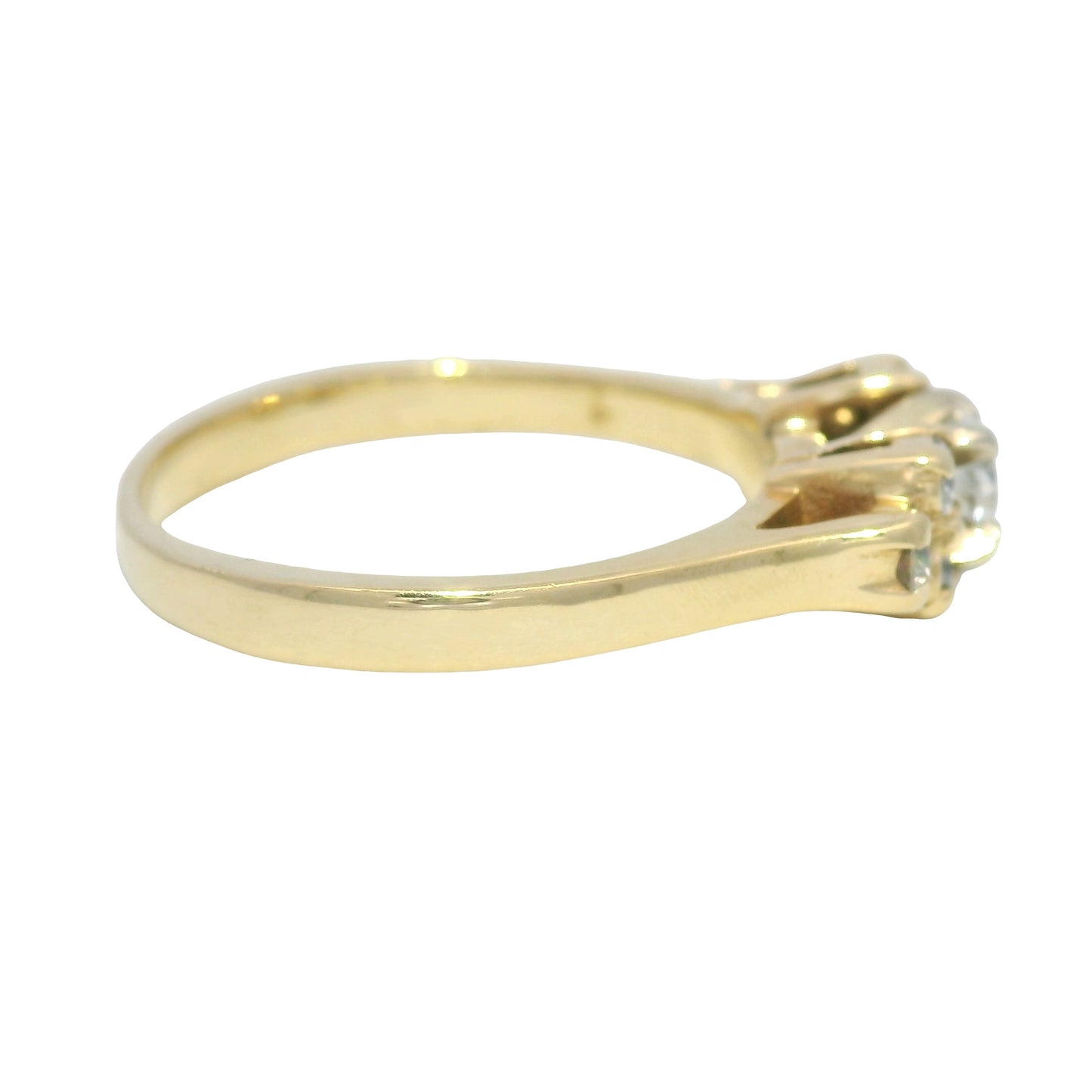 14K Yellow Gold Natural Round Brilliant Diamond 7 Stone Ring