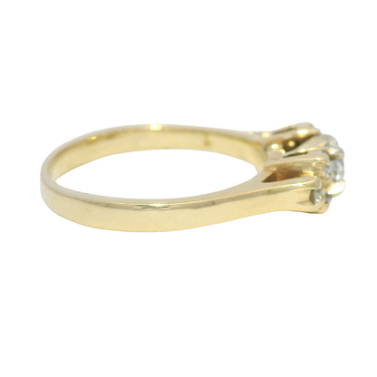 14K Yellow Gold Natural Round Brilliant Diamond 7 Stone Ring