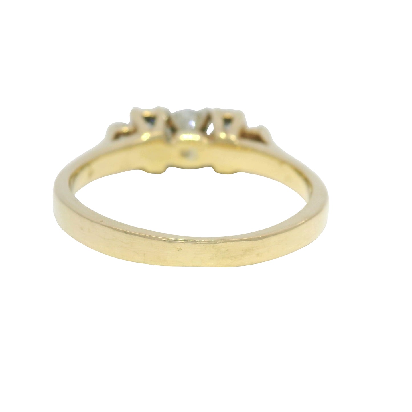 14K Yellow Gold Natural Round Brilliant Diamond 7 Stone Ring