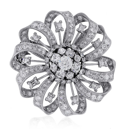 Platinum Vintage GIA 7.36ctw Old European Diamond Pin