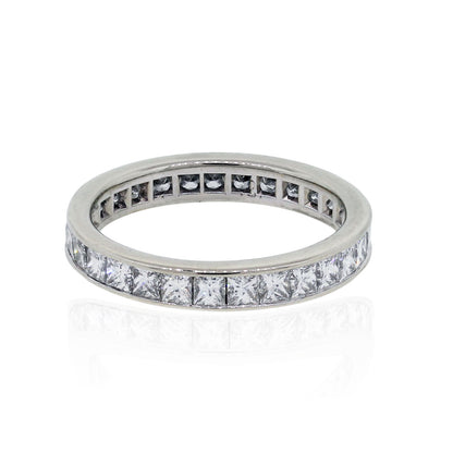 18k White Gold 1ctw Princess Cut Diamond Eternity Band
