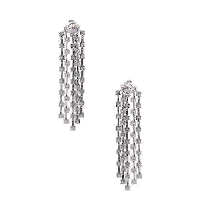 14k White Gold 6.98ctw Diamond Dangle Earrings
