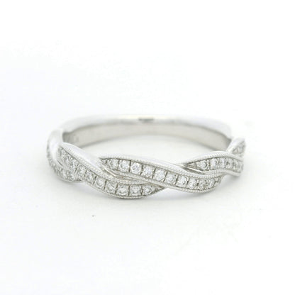 Gabriel & Co. 14K White Gold Natural Diamond Twisted Swirl Stackable Ring