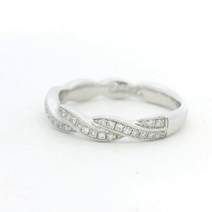 Gabriel & Co. 14K White Gold Natural Diamond Twisted Swirl Stackable Ring