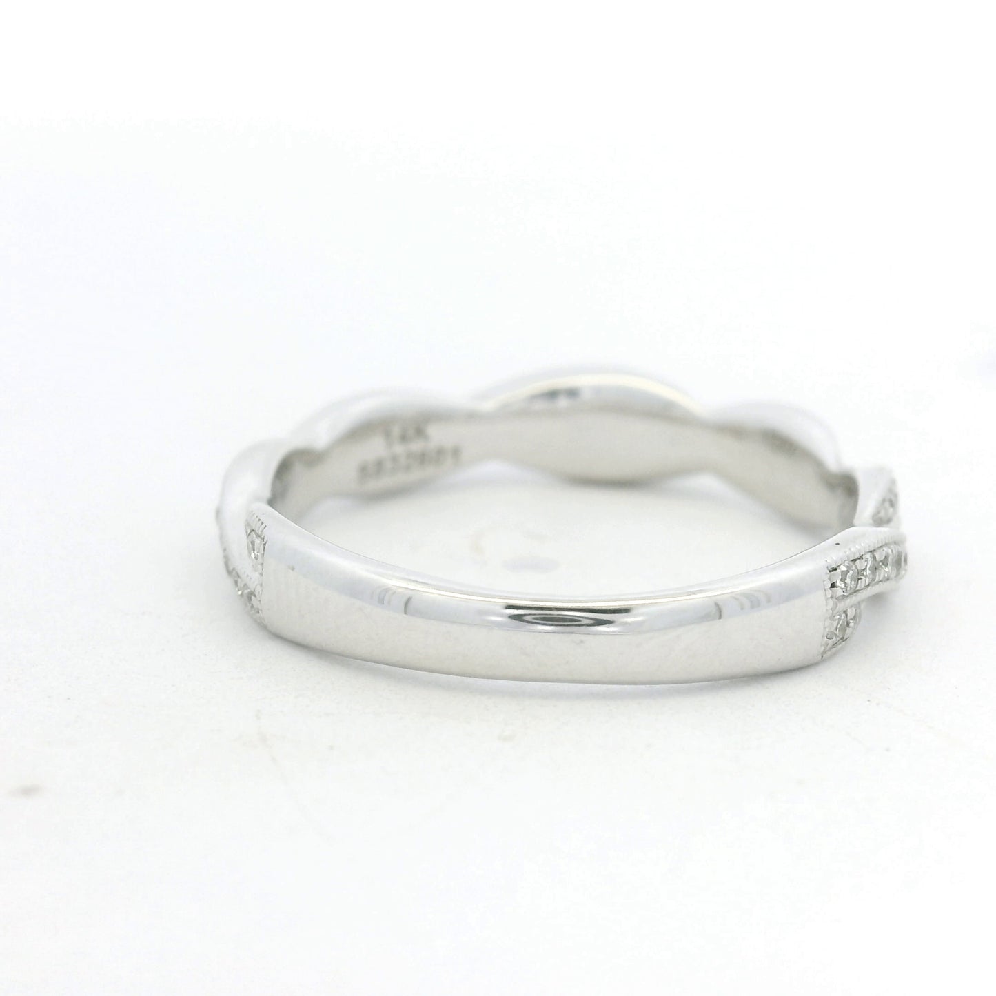 Gabriel & Co. 14K White Gold Natural Diamond Twisted Swirl Stackable Ring