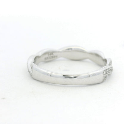 Gabriel & Co. 14K White Gold Natural Diamond Twisted Swirl Stackable Ring