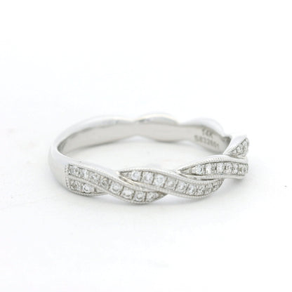 Gabriel & Co. 14K White Gold Natural Diamond Twisted Swirl Stackable Ring
