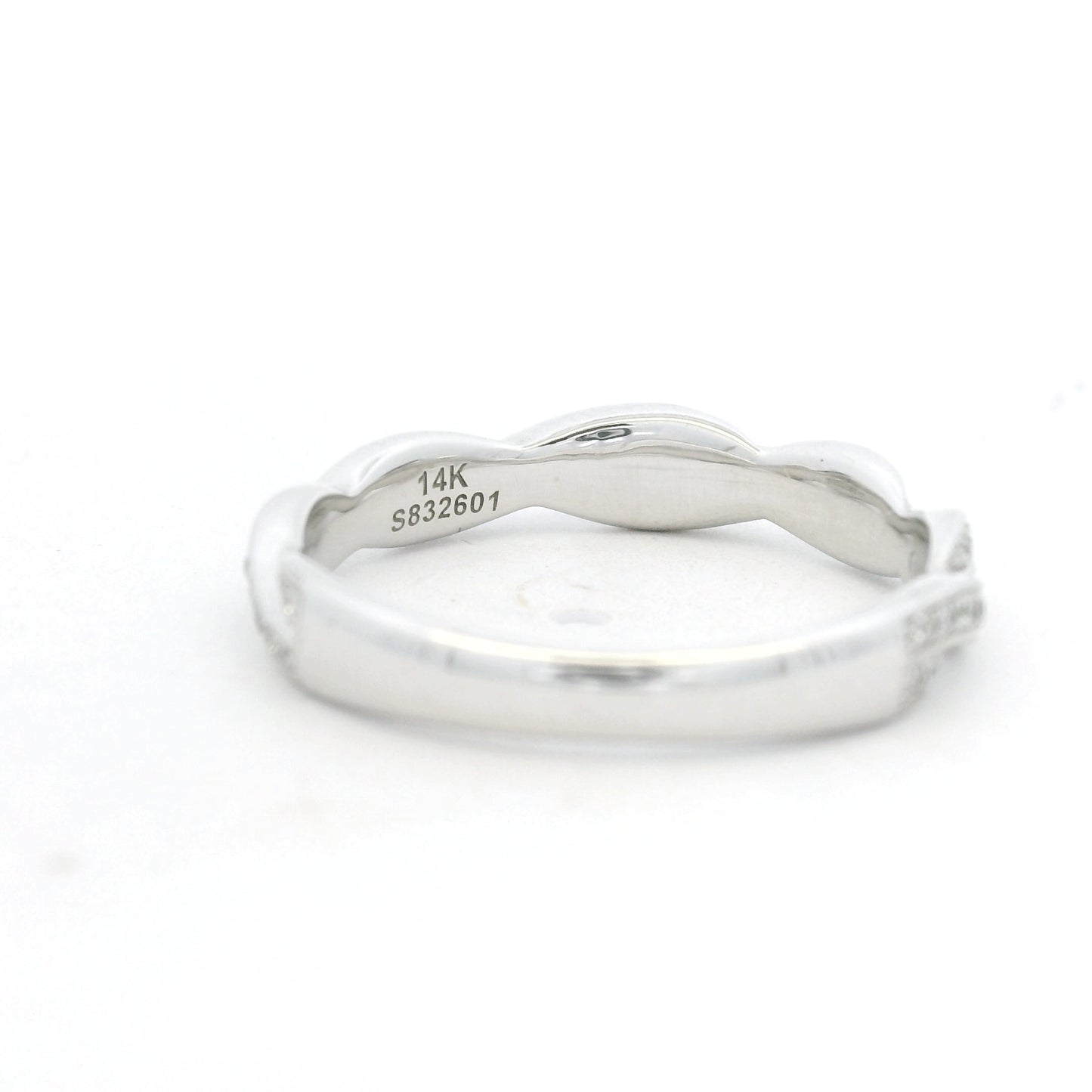 Gabriel & Co. 14K White Gold Natural Diamond Twisted Swirl Stackable Ring