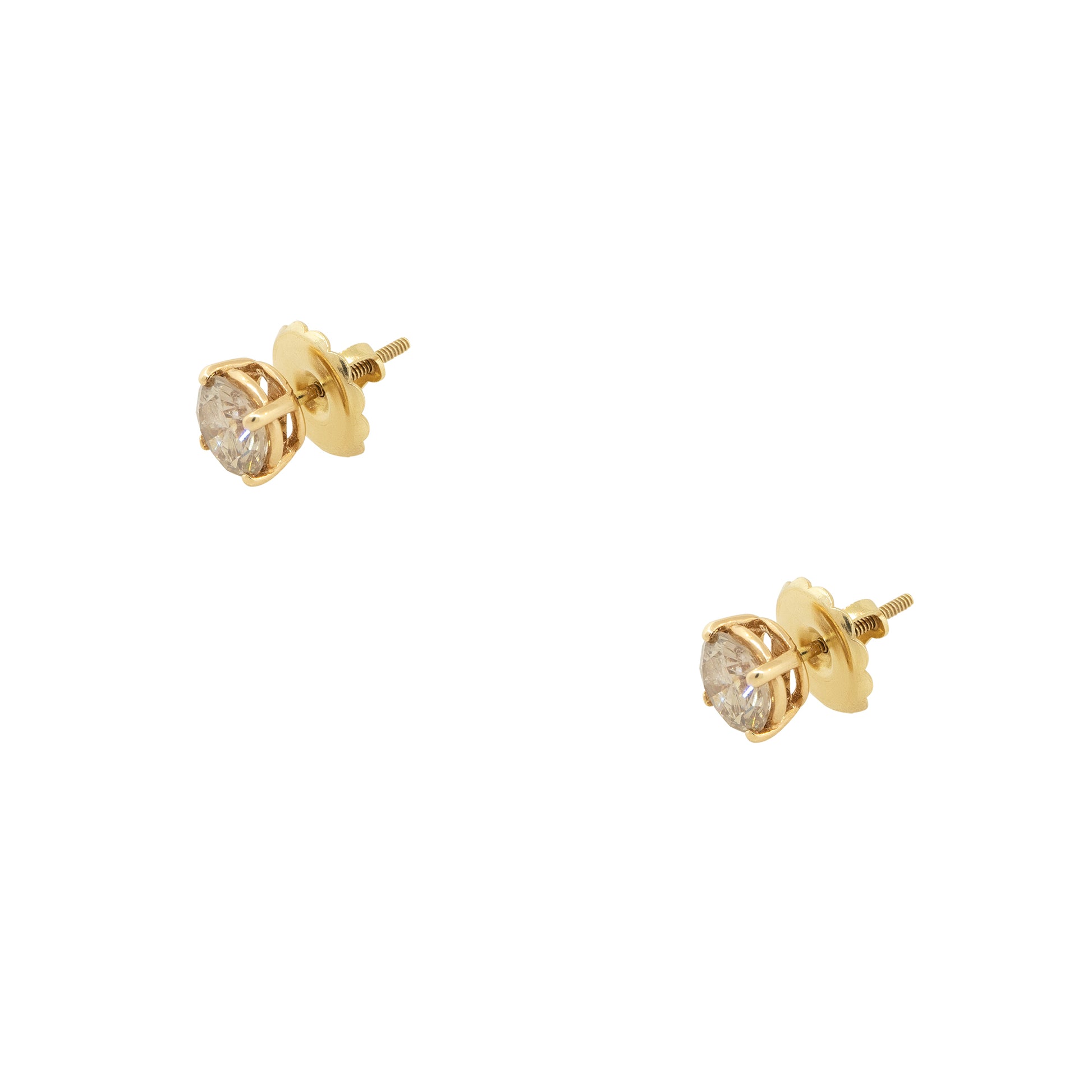 14k Yellow Gold 2.50ctw Diamond Stud Earrings