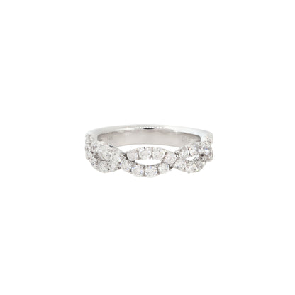 14k White Gold 1.00ctw Braided Diamond Wedding Band