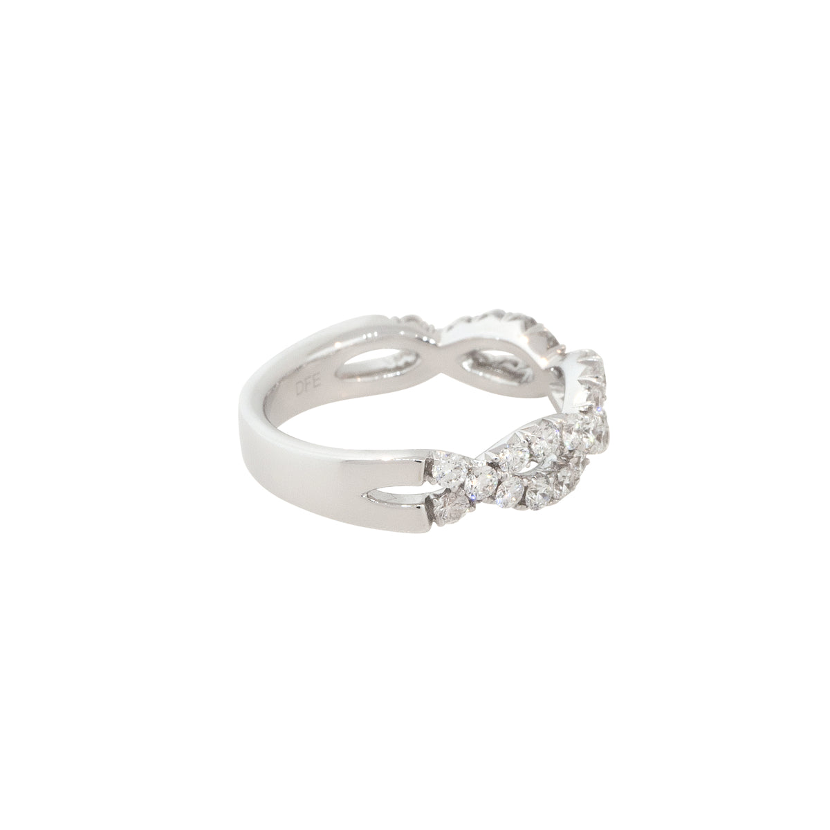 14k White Gold 1.00ctw Braided Diamond Wedding Band