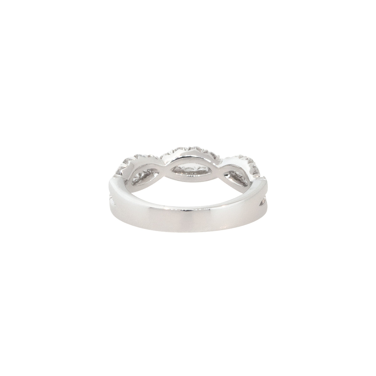 14k White Gold 1.00ctw Braided Diamond Wedding Band