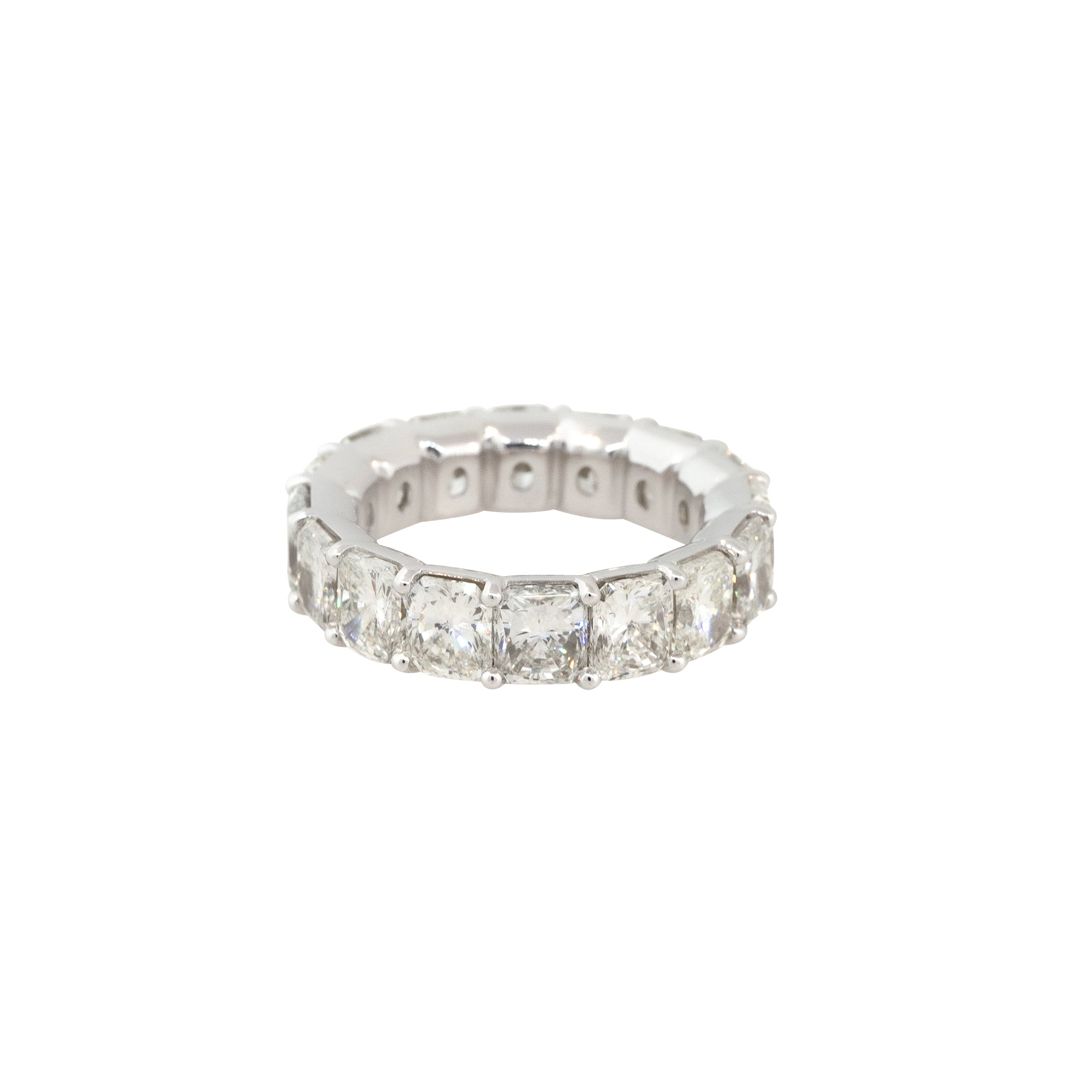 18k White Gold 9.95ctw Radiant Cut Diamond Eternity Band