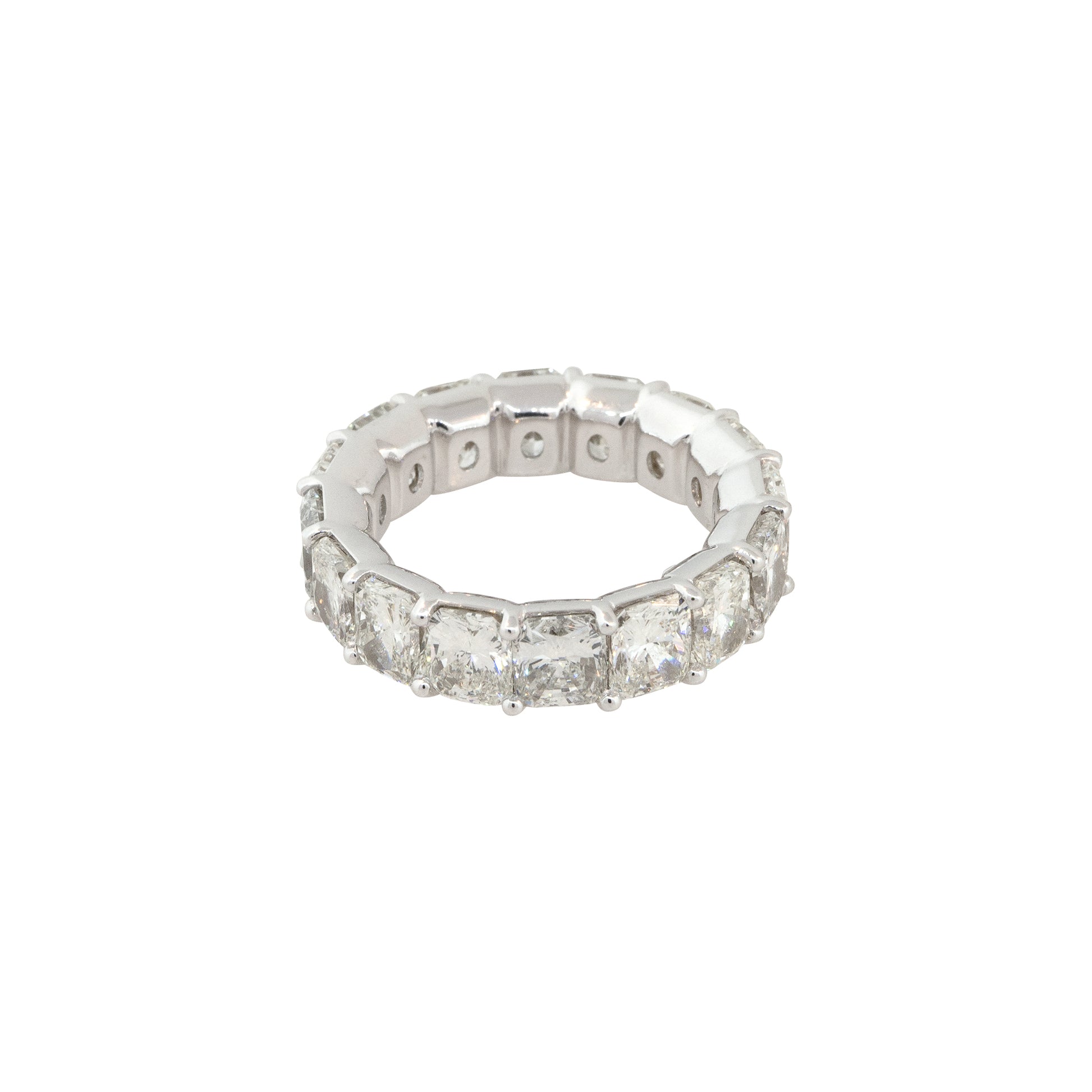 18k White Gold 9.95ctw Radiant Cut Diamond Eternity Band