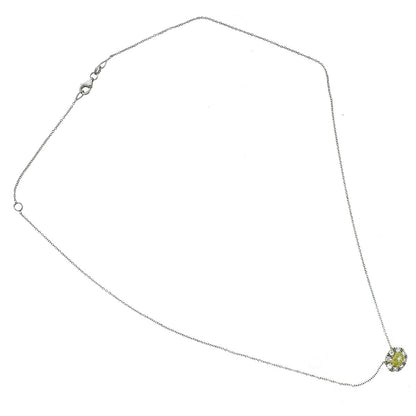 18k Two Tone 0.50ctw Fancy Yellow GIA Certified Halo Pendant Necklace