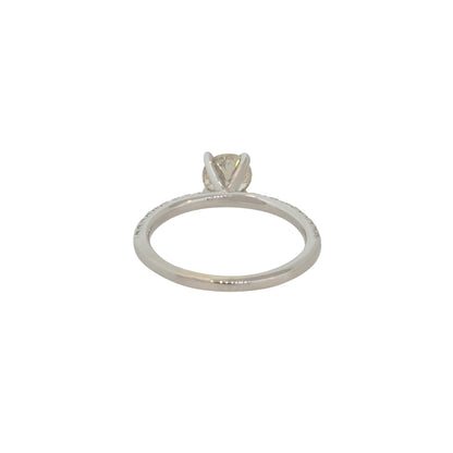 14k White Gold 0.93ctw Round Diamond Solitaire Engagement Ring