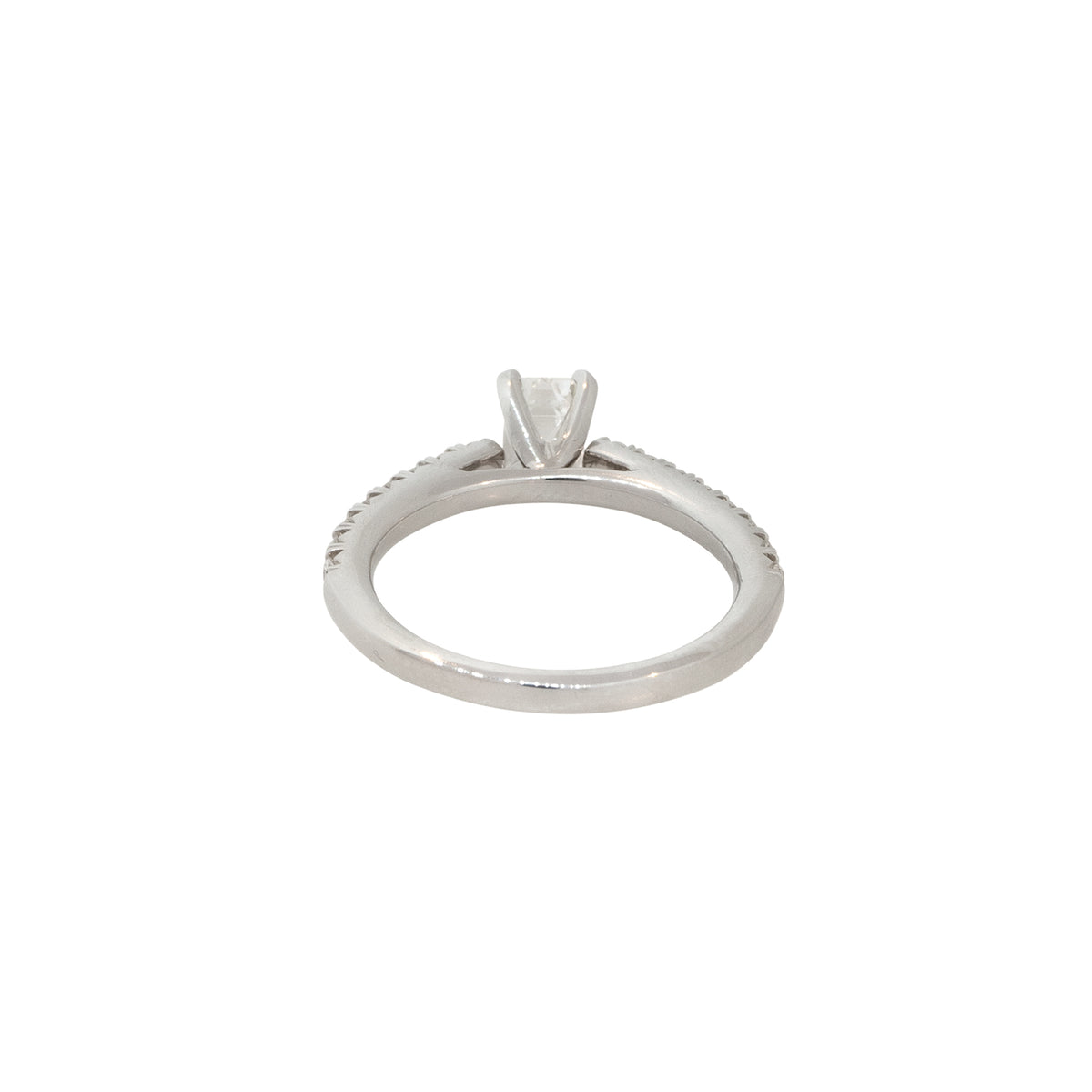 14k White Gold 1.0ctw Emerald Cut Diamond Engagement Ring