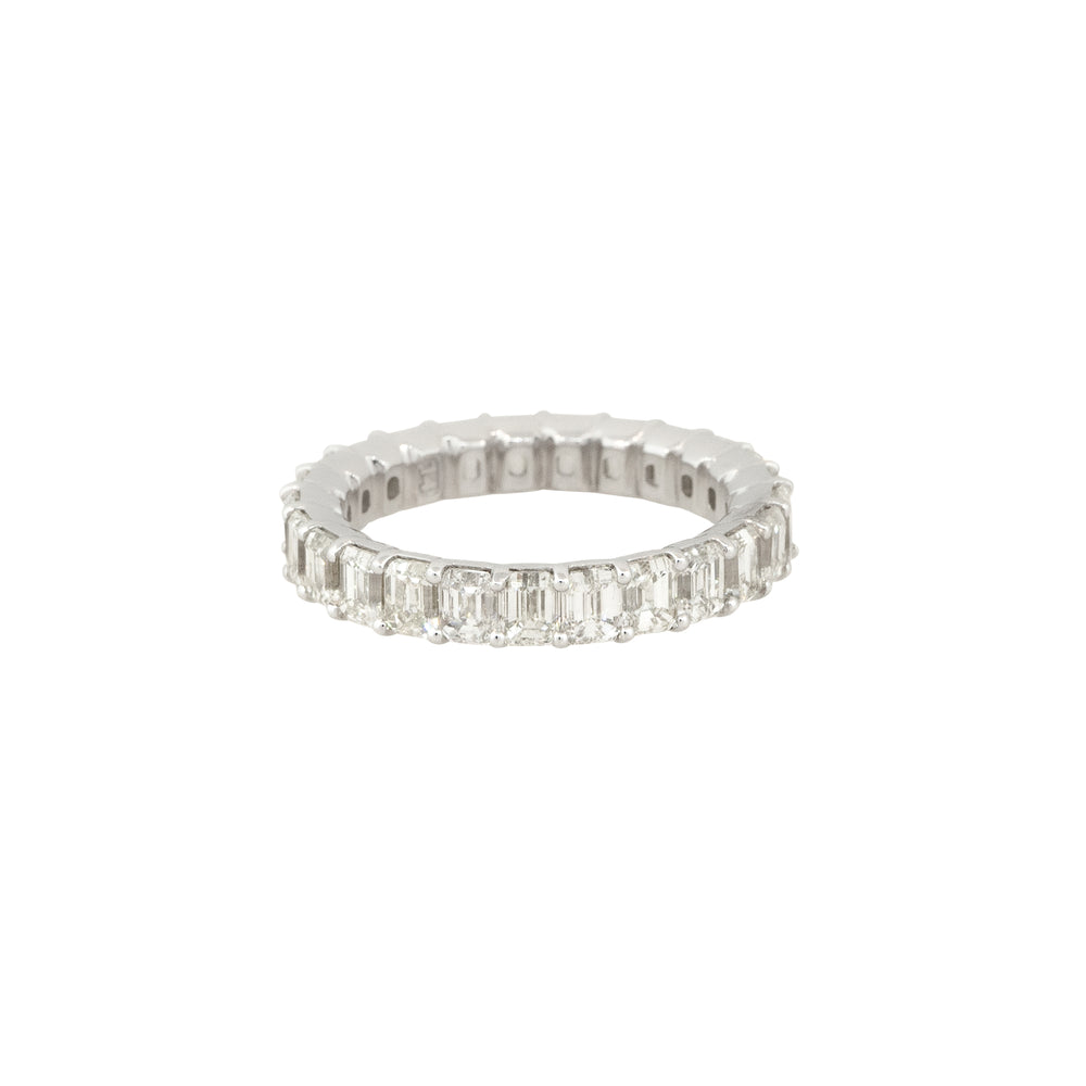 18k White Gold 4.53ctw Emerald Cut Diamond Eternity Band