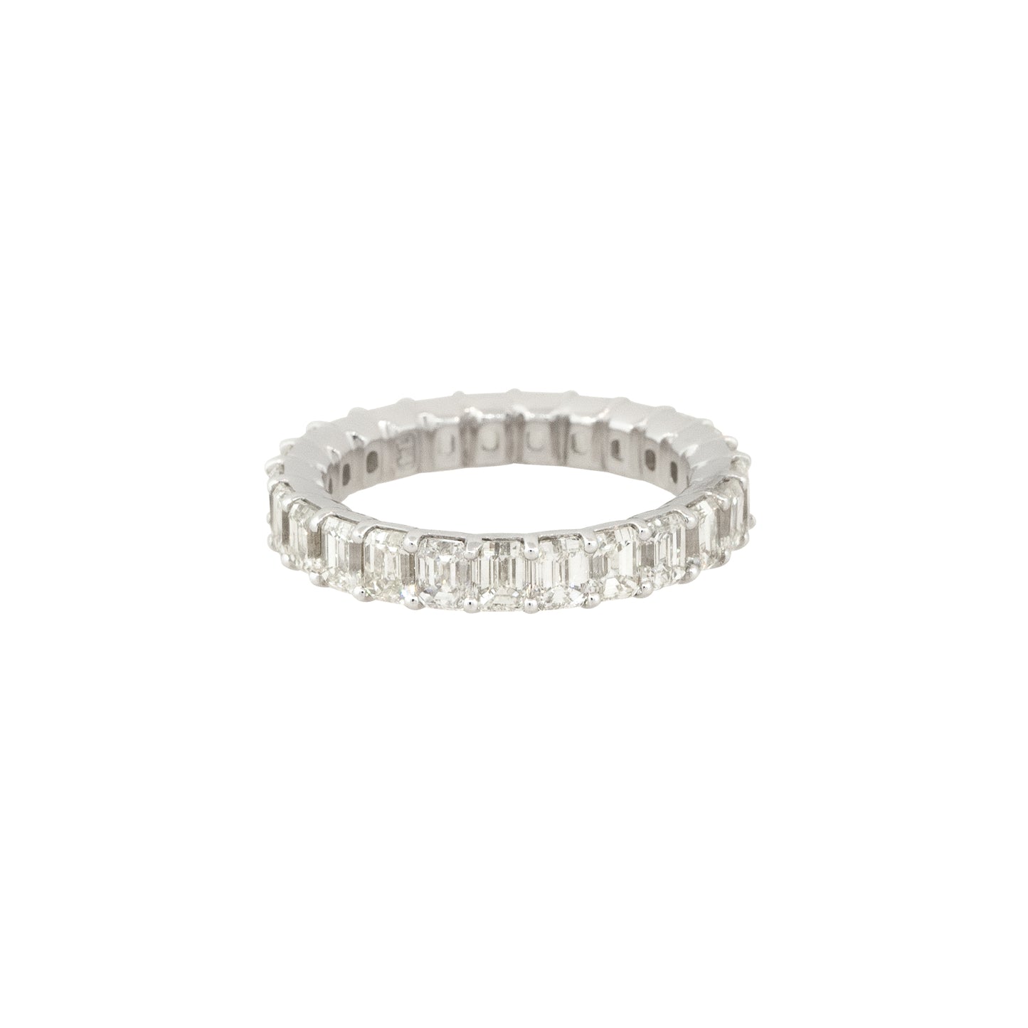 18k White Gold 4.53ctw Emerald Cut Diamond Eternity Band