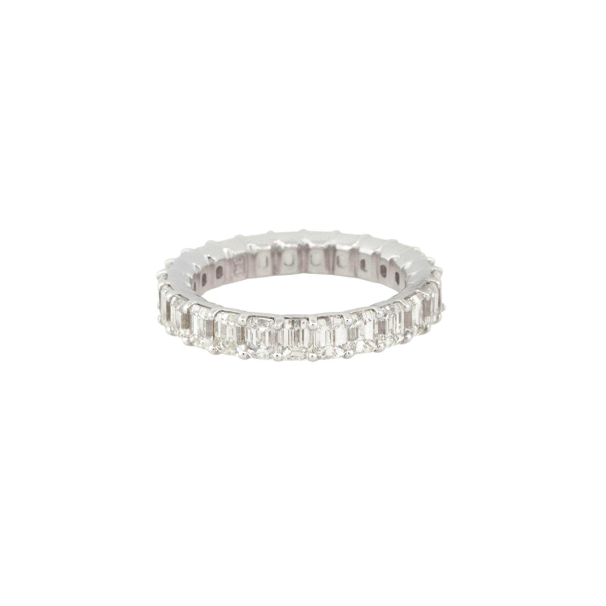 18k White Gold 4.53ctw Emerald Cut Diamond Eternity Band