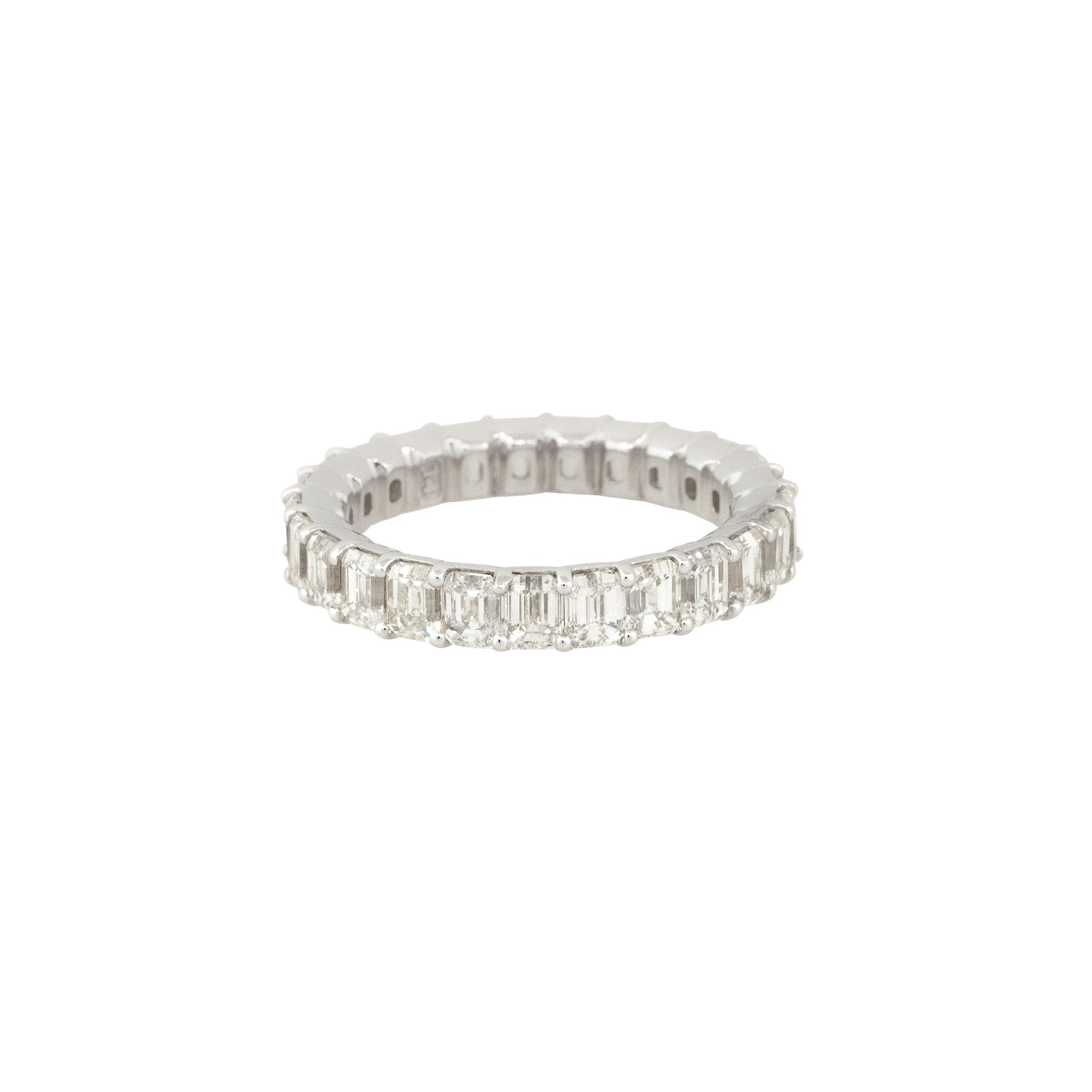 18k White Gold 4.53ctw Emerald Cut Diamond Eternity Band