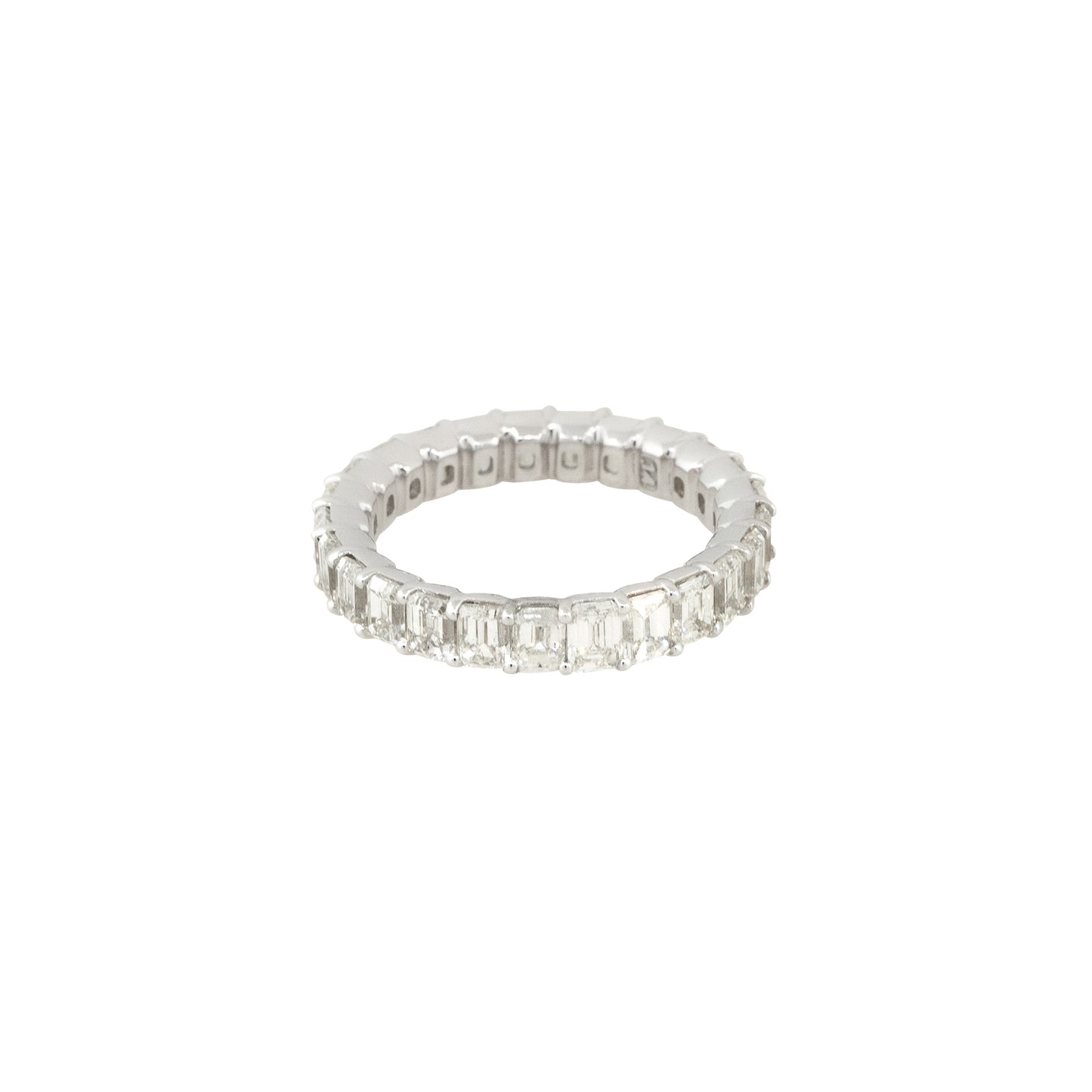18k White Gold 4.53ctw Emerald Cut Diamond Eternity Band