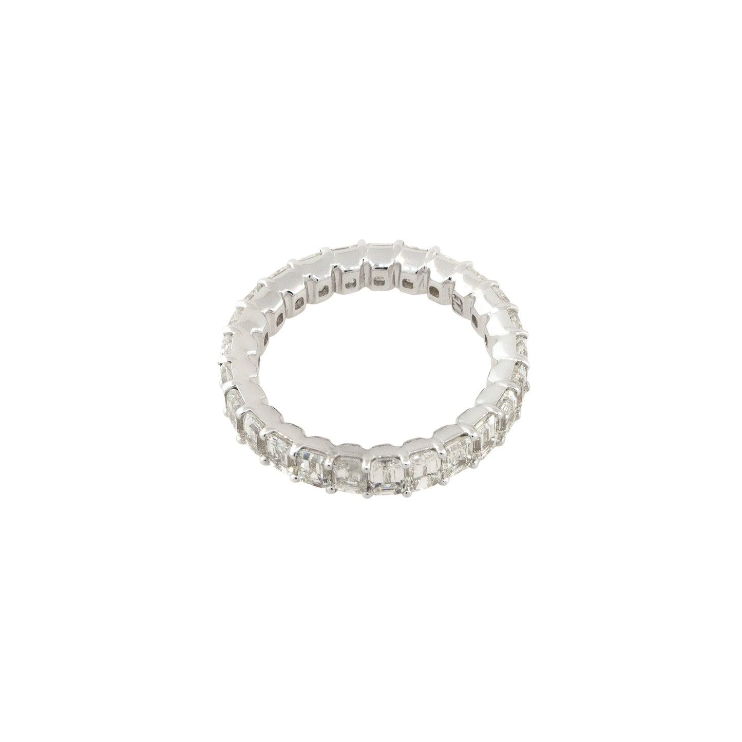 18k White Gold 4.53ctw Emerald Cut Diamond Eternity Band