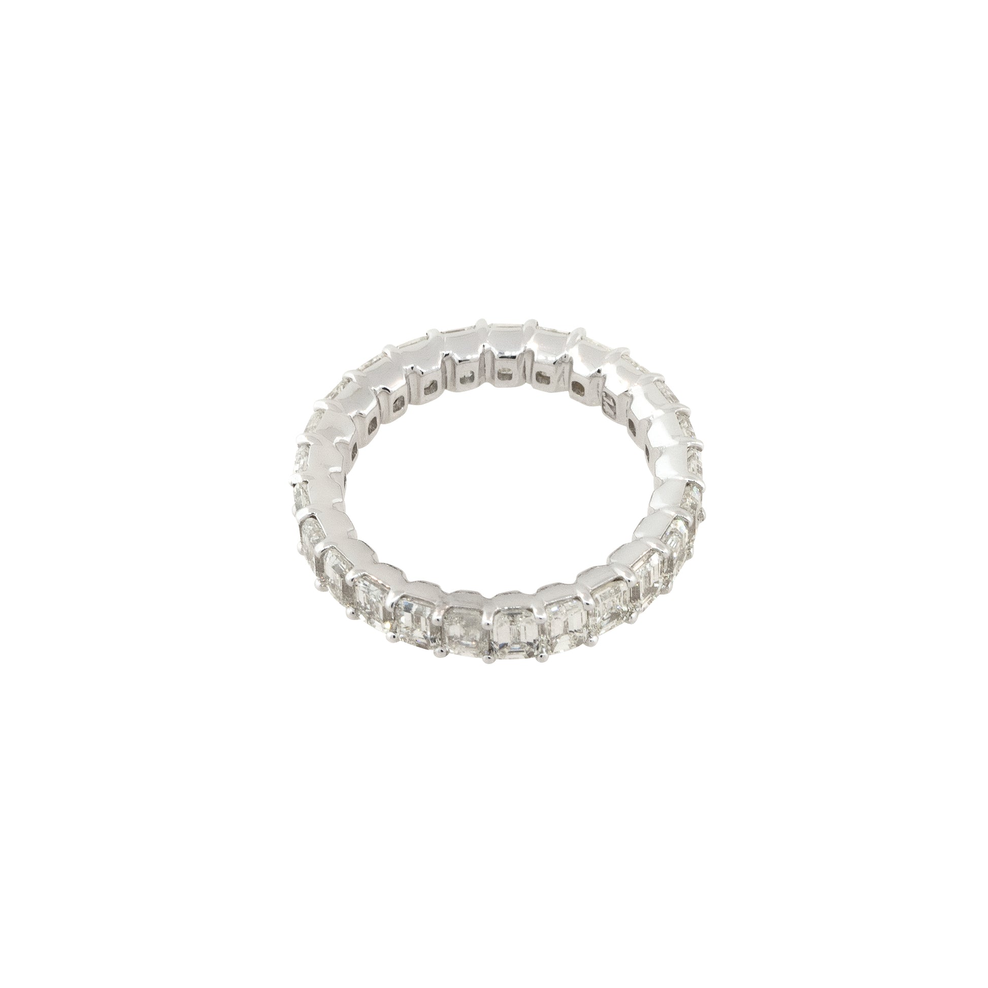 18k White Gold 4.53ctw Emerald Cut Diamond Eternity Band