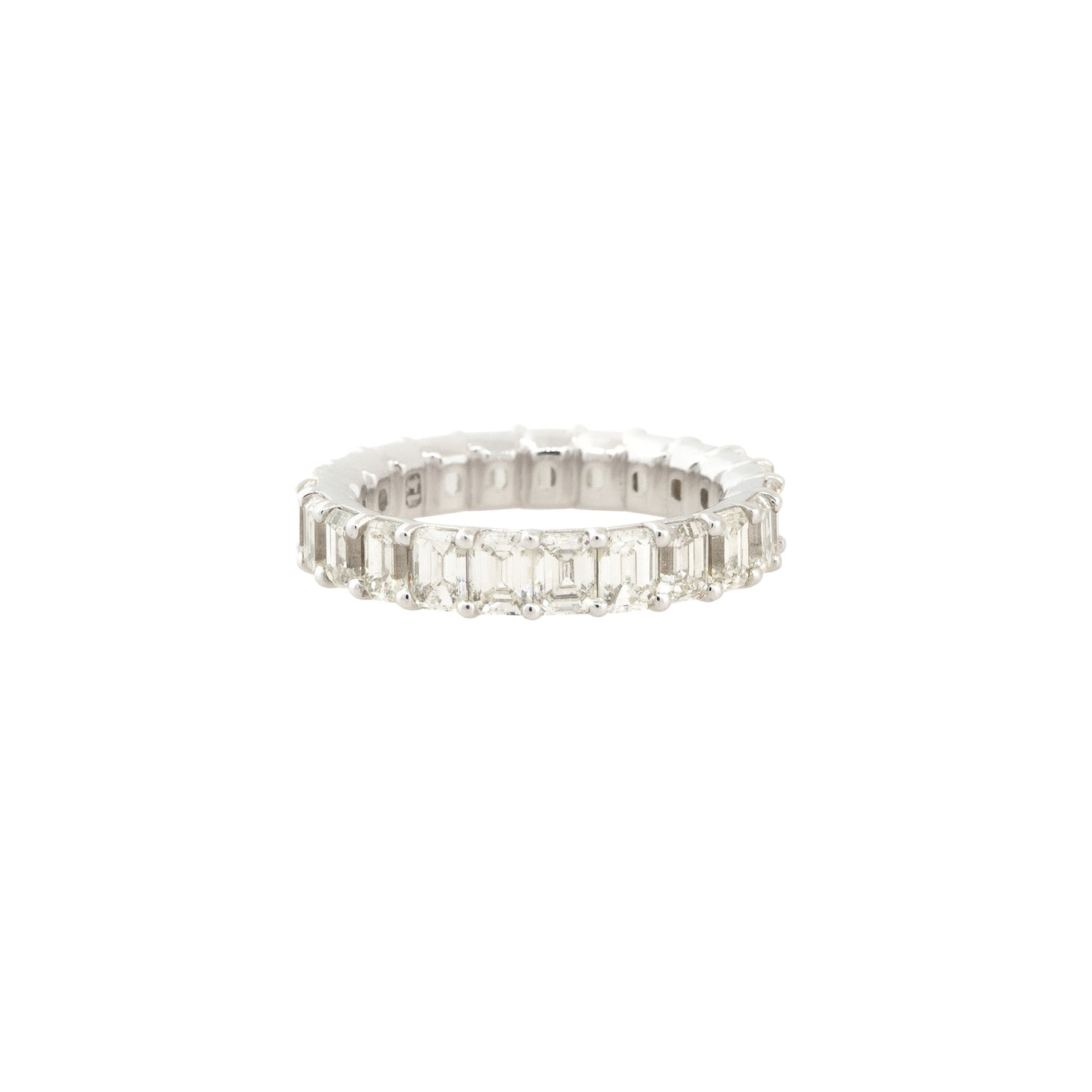 18k White Gold 4.85ctw Emerald Cut Diamond Eternity Band