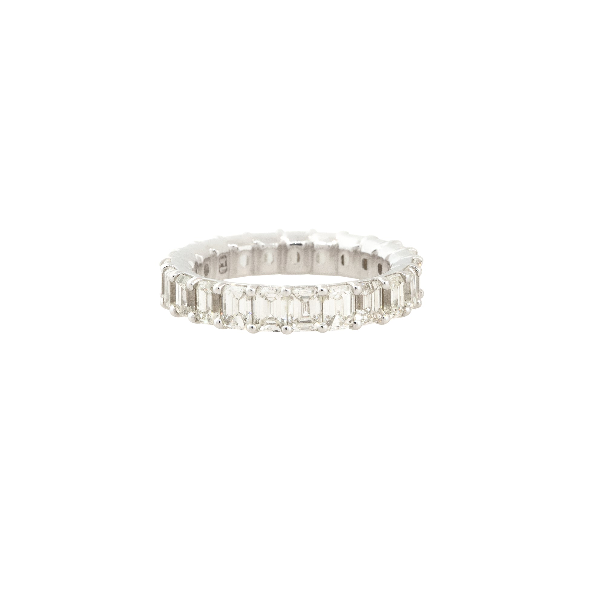 18k White Gold 4.85ctw Emerald Cut Diamond Eternity Band