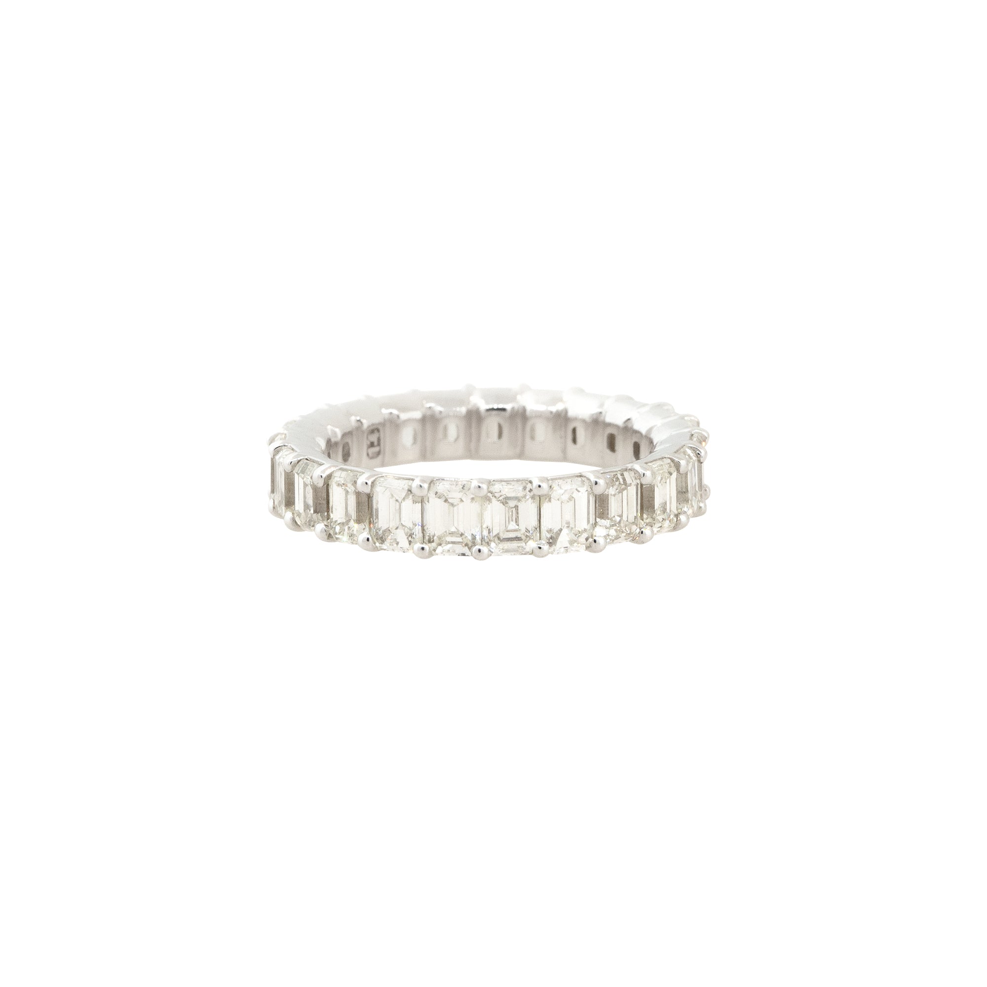 18k White Gold 4.85ctw Emerald Cut Diamond Eternity Band