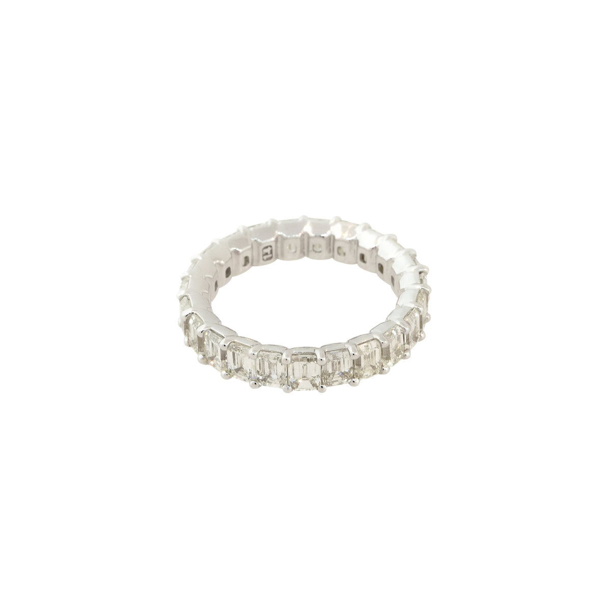 18k White Gold 4.85ctw Emerald Cut Diamond Eternity Band