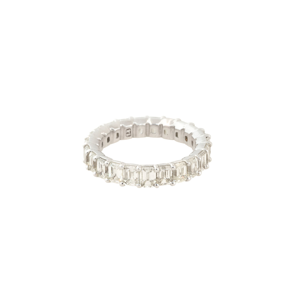 18k White Gold 4.85ctw Emerald Cut Diamond Eternity Band