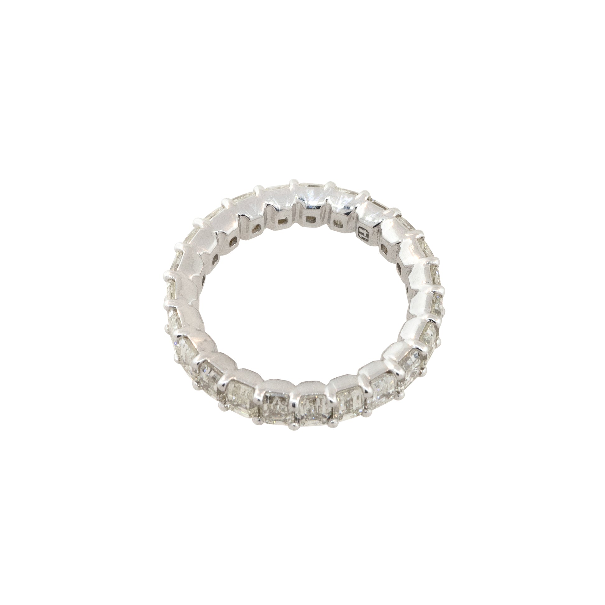 18k White Gold 4.85ctw Emerald Cut Diamond Eternity Band