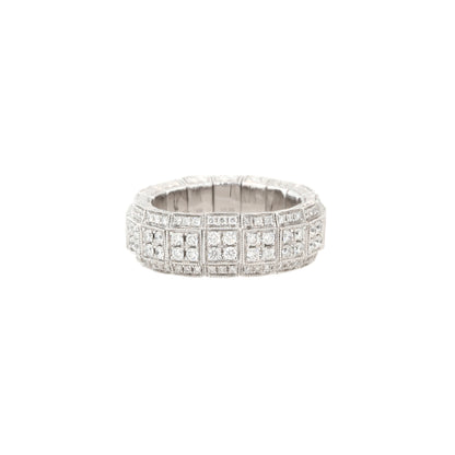 18k White Gold 1.59ctw Pavé Diamond Stretch Wedding Band