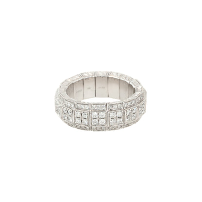 18k White Gold 1.59ctw Pavé Diamond Stretch Wedding Band