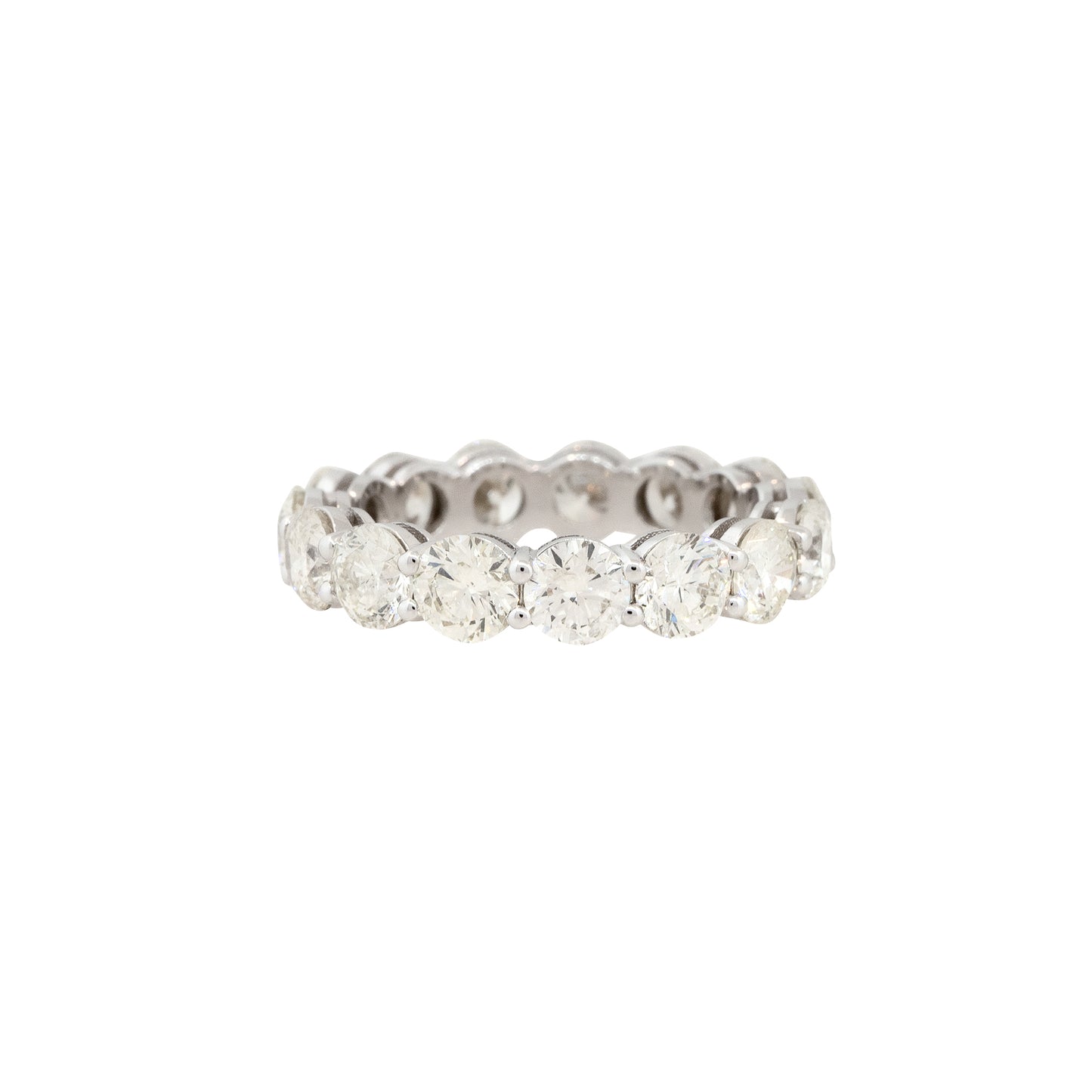 14k White Gold 4.81ctw Round Brilliant 15 Diamond Eternity Band
