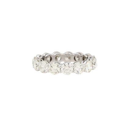 14k White Gold 4.81ctw Round Brilliant 15 Diamond Eternity Band