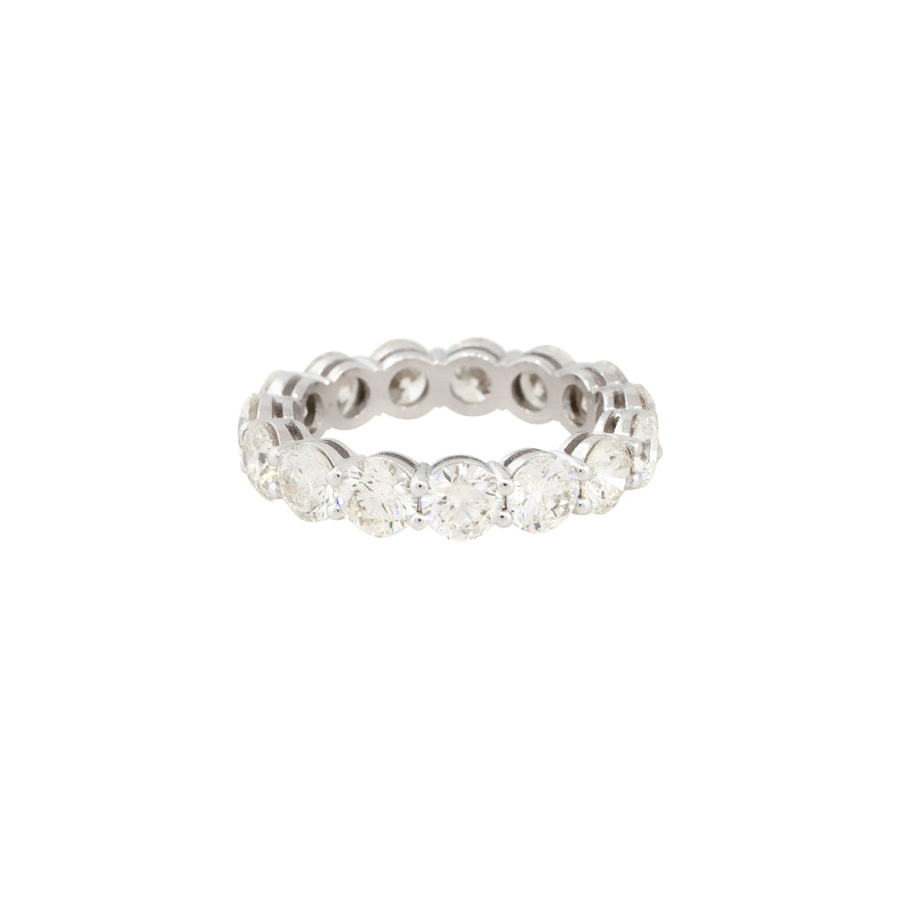 14k White Gold 4.81ctw Round Brilliant 15 Diamond Eternity Band