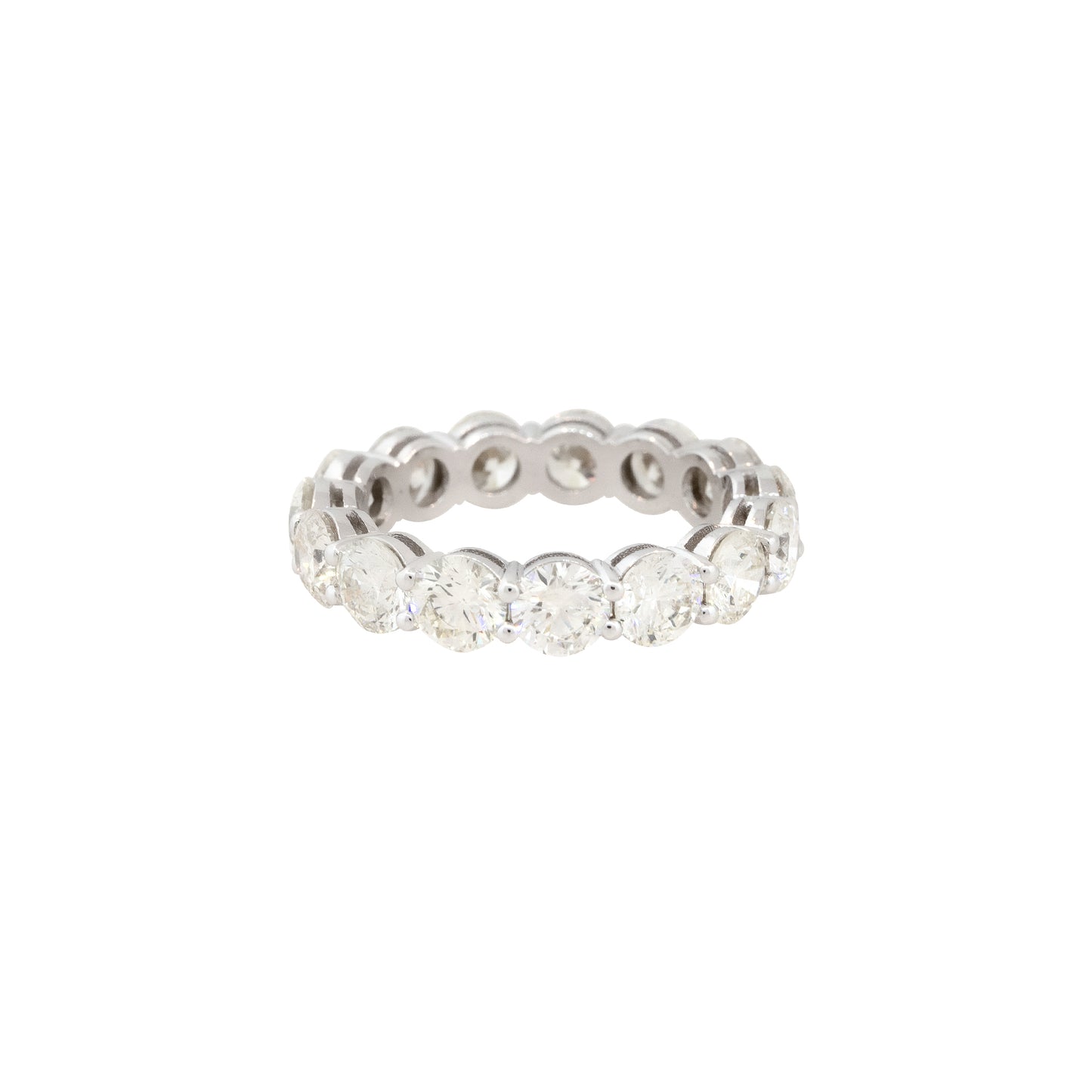 14k White Gold 4.81ctw Round Brilliant 15 Diamond Eternity Band