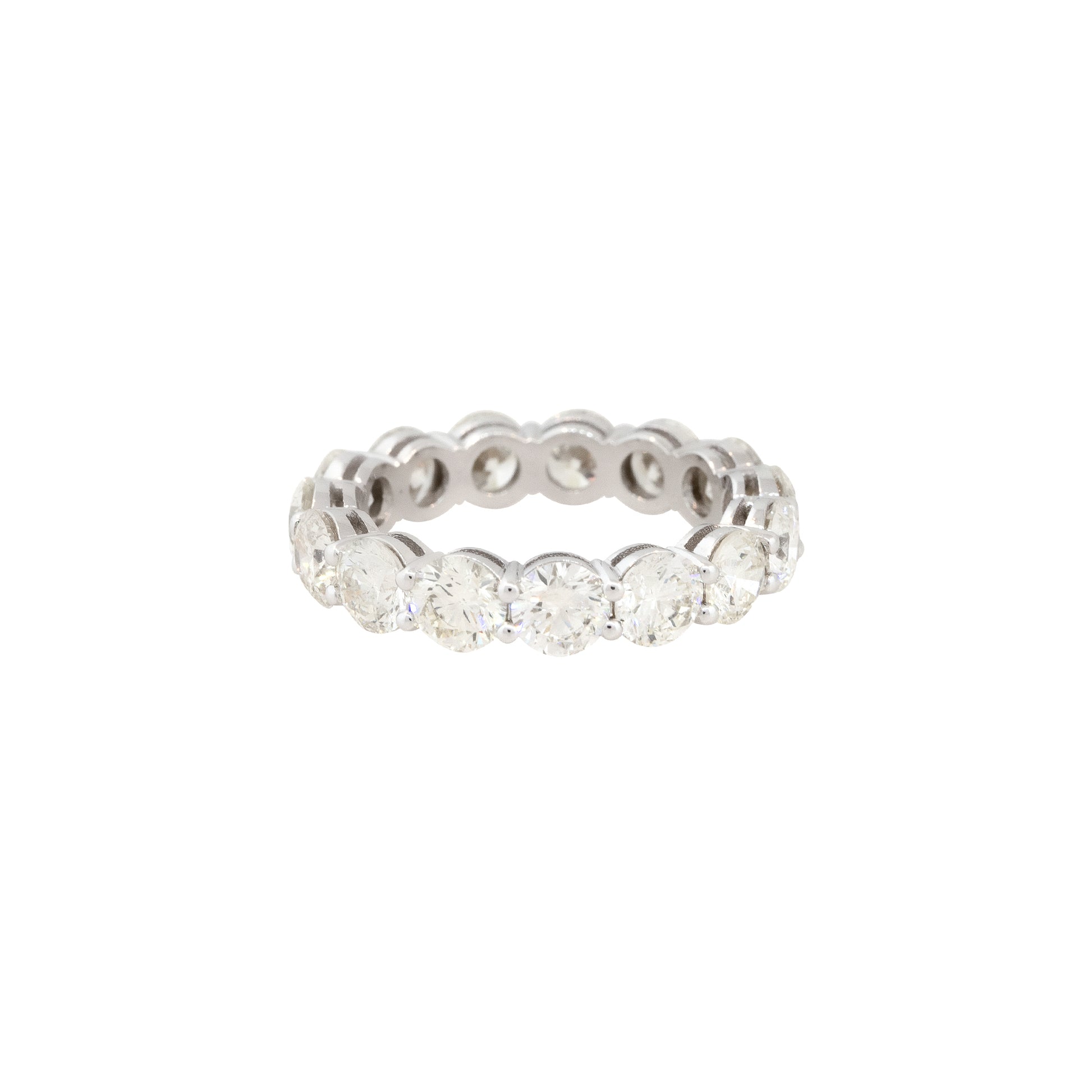 14k White Gold 4.81ctw Round Brilliant 15 Diamond Eternity Band